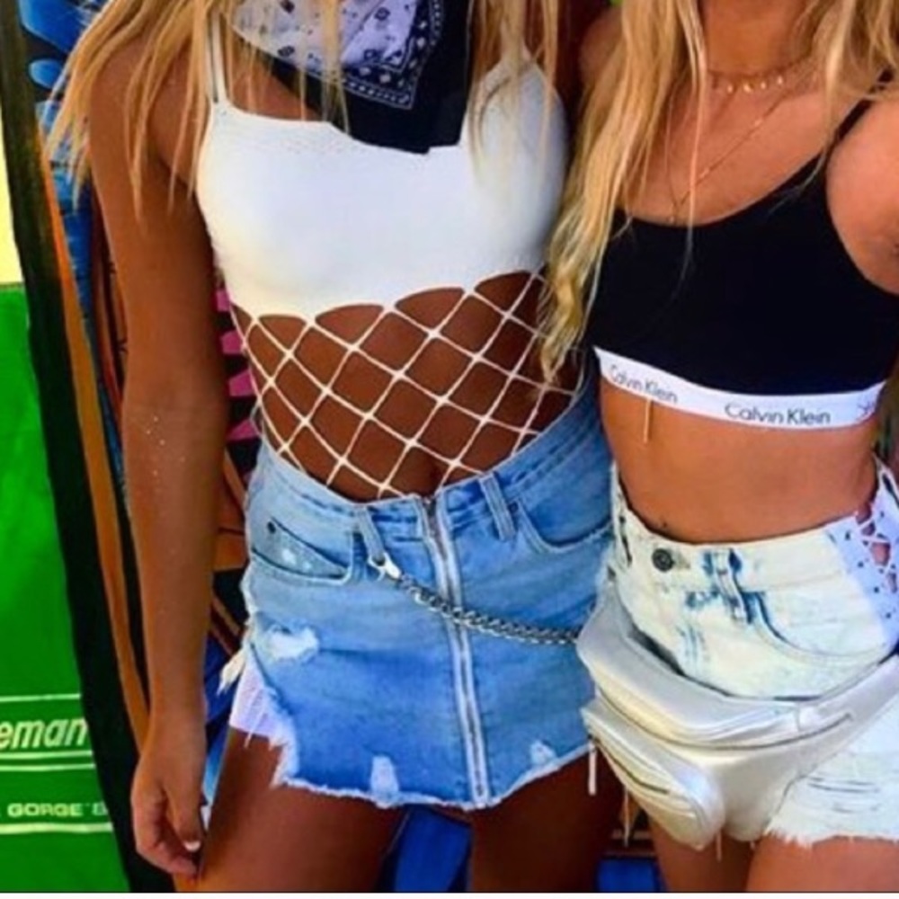 LF fishnet bralette